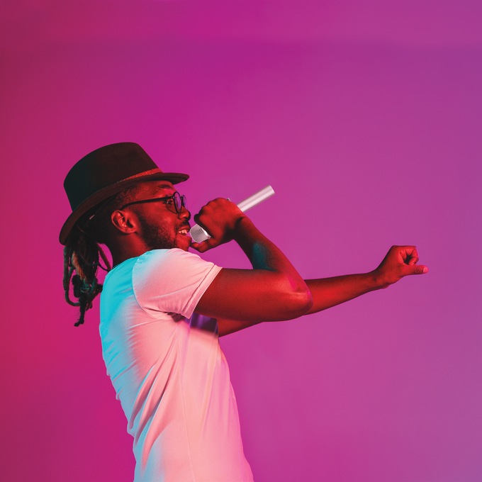 Wireless Karaoke Microphone, Rose Gold, large