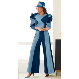 Patchwork Denim Pant Set and Patchwork Denim Hat, , large