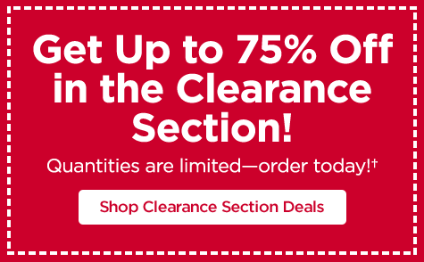 Get Up to 75% Off in the Clearance Section!