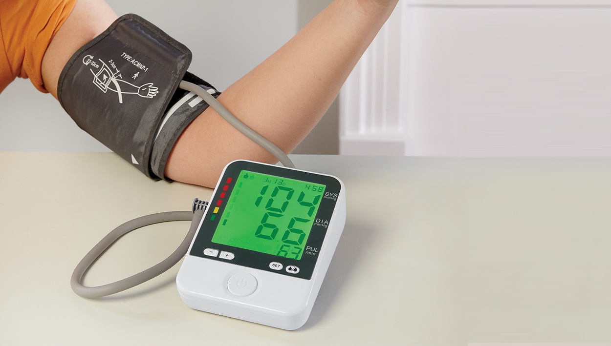 Color-Coded Arm Cuff Blood Pressure Monitor